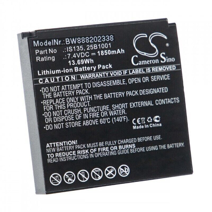 Barcode Scanner POS Battery Replacement for PAX 25B1001, IS135 - 1850mAh, 7.4V,