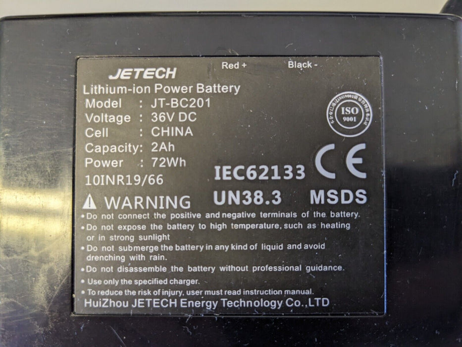 Replacement Jet Tech 2.0ah 36V Battery JT-BC201 For 36v Hoverboards