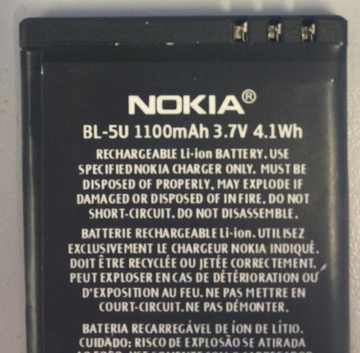 Nokia Battery BL-5U Fits 8800 ARTE 8900 6212 E66 6600S 1000mAh (1144)