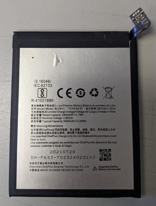 Replacement BLP633 Battery for OnePlus 3T - A3010 A3003 - 3400mAh NEW