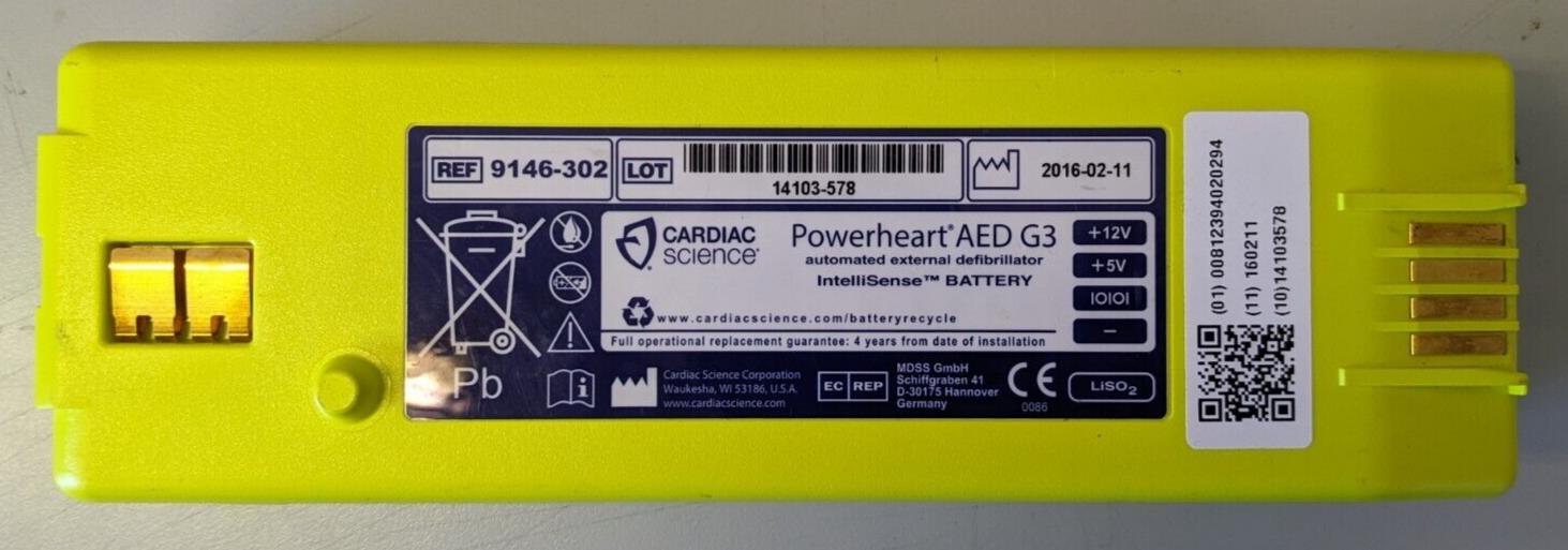 Cardiac Science IntelliSense Powerheart AED G3 Battery - Ref 9146-302