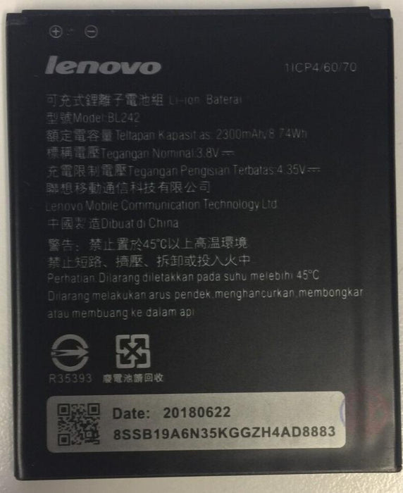 Genuine LENOVO BL242 Battery For Lenovo K3 K30-T K30-W K30E A6000 3.8V 2300mAh