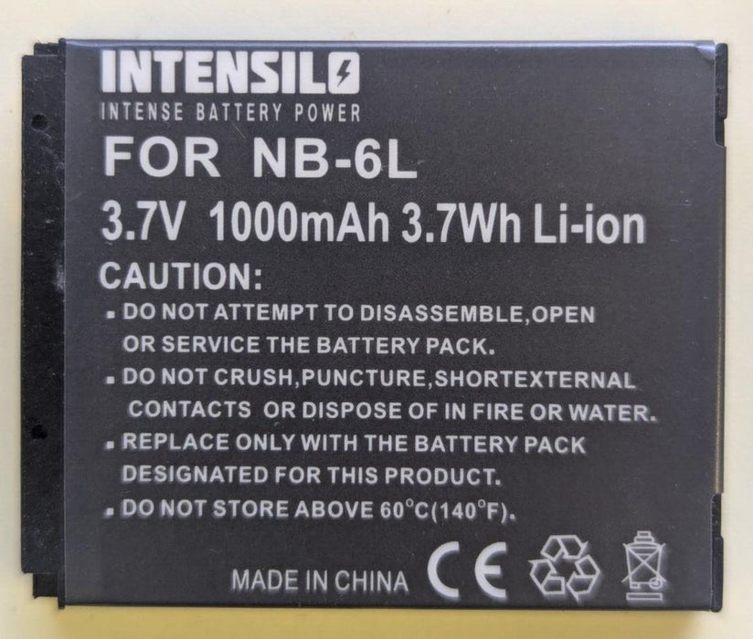 Battery for Canon NB-6L PowerShot 1000mAh D10 / D20 / D30 MIXTURE OF BRANDS