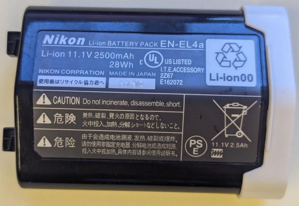 USED Original Nikon EN-EL4A Battery For F6 D3 D3S D3X D2 D2H D2Hs D2Xs Camera