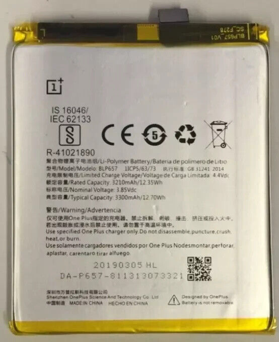 Internal Battery OnePlus 5 & 5T Phone BLP657 3300mAh