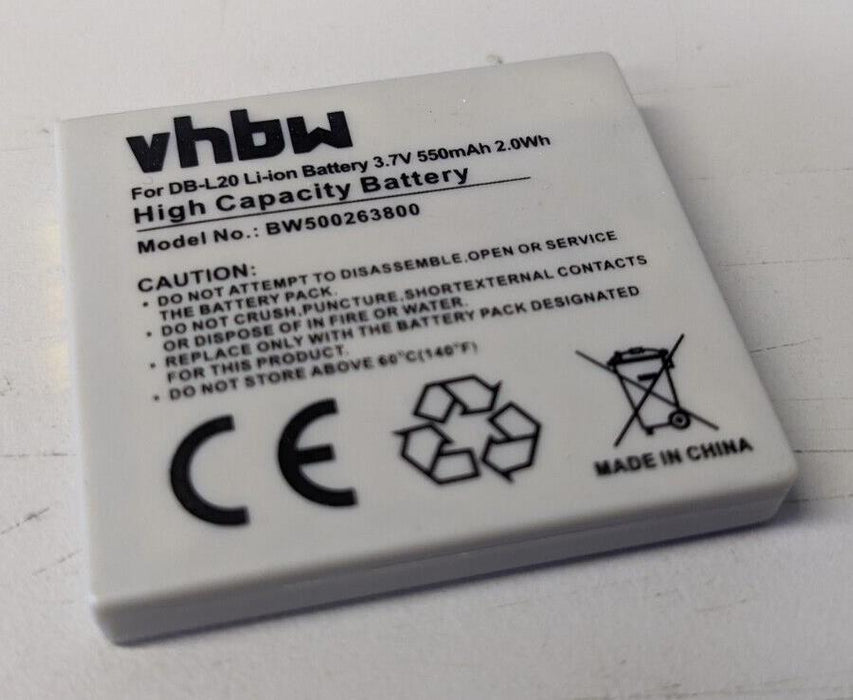 Replacement DB-L20 550mAh Battery for SANYO Xacti NEW