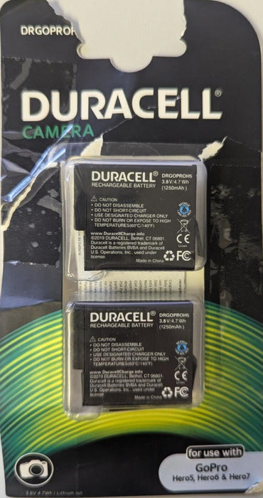 DRGOPROH5-X2 Duracell Camera Battery 3.8V 1250mAh (Pack of 2)