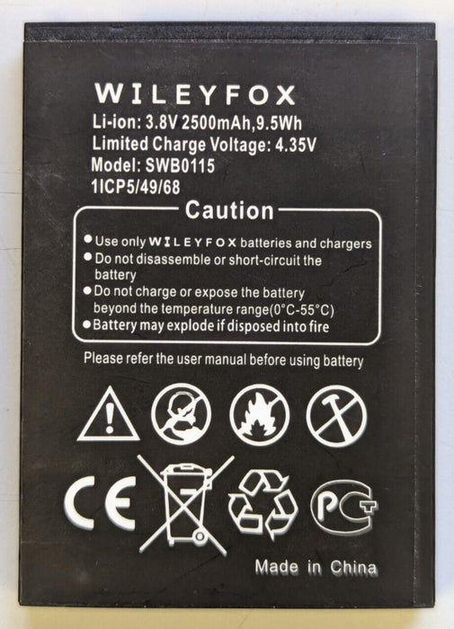 SWB0115 - New Original 2500mAh 3.8V Battery Batteria for Wileyfox Swift SWB0115