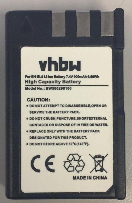 VHBW Battery for Nikon EN-EL9 900mAh USED