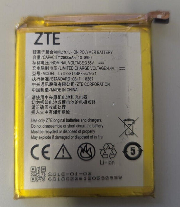ZTE Li3928T44P8h475371 Replacement Phone Battery Blade V8 Mini Genuine USED