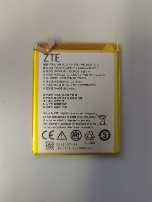 ZTE Battery  For ZTE Blade V8 V0800 Li3925T44P8h786035 4.40v 2540mAh 9.8Wh NEW