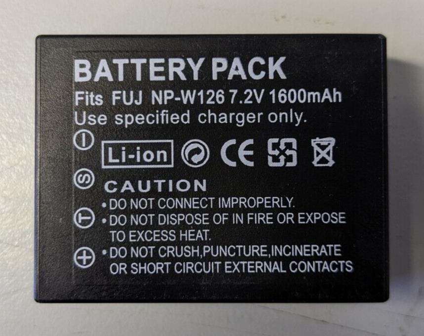 Replacement NP-W126 Battery 1600mAh for Fuji NEW