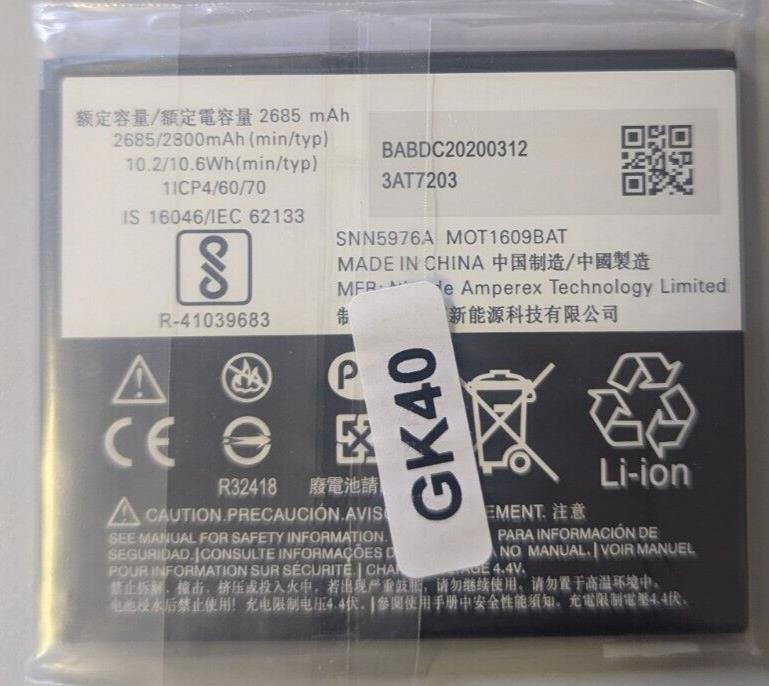 MOTOROLA GK40 BATTERY 2800MAH FOR MOTO G4 PLAY, MOTO E4, MOTO G5 (NEW)