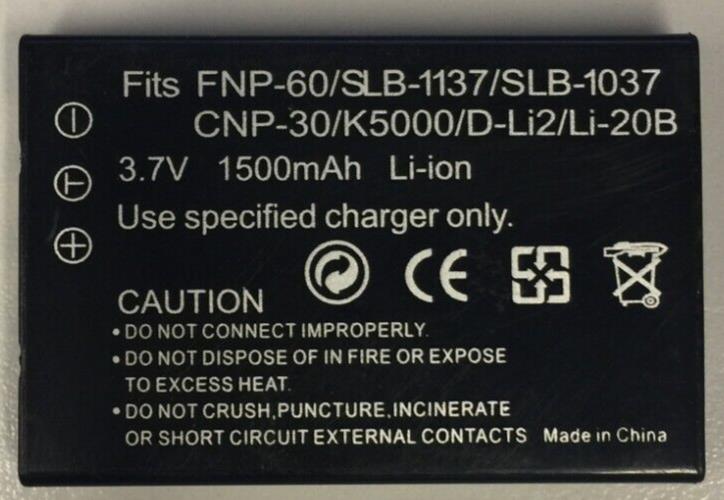 Battery Replacement for Fujifilm NP-60 Battery 1500mAh