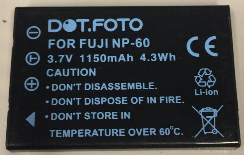 Battery Replacement for Fujifilm NP-60 Battery 1150mAh