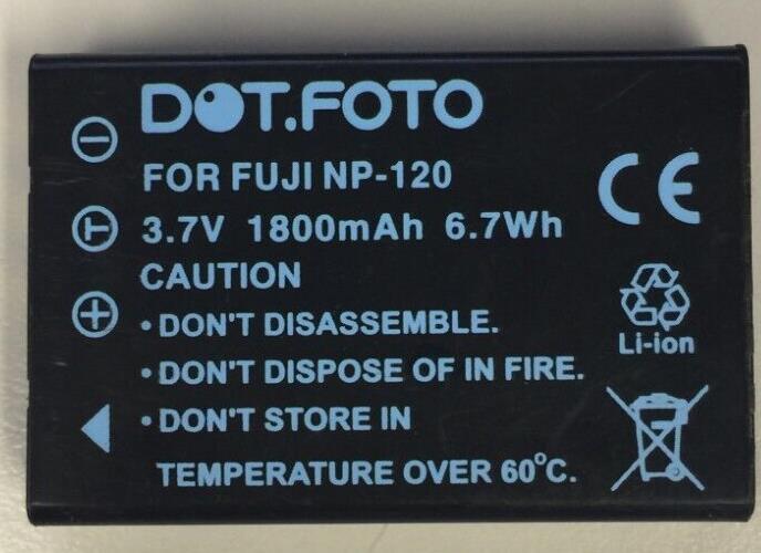 Replacement Battery for  Fujifilm NP-120 1800mAh