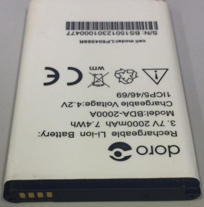 Used GENUINE DORO DBT-2500A BATTERY FOR DORO 8035 2500MAH