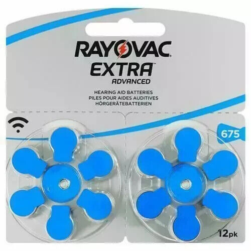 30x Rayovac Crystal Clear Size 675 Mf PR44 Hearing Aid Battery 1.45v