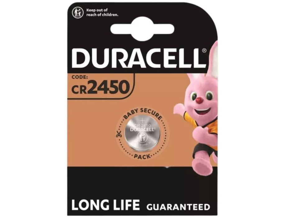 4 Pack Duracell CR2450 3V Lithium Coin Cell Battery 2450 DL2450 Long Expiry