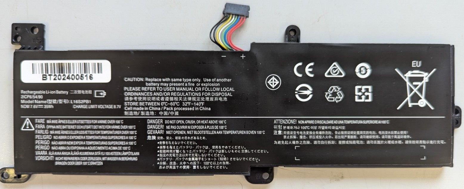 Laptop Battery For  Lenovo Ideapad L16S2PB1