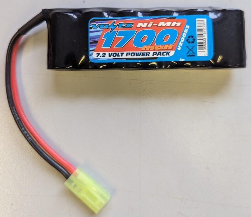 Voltz VZ0053 1700mAh 7.2v NiMH Straight Pack Battery 6 Cell With Mini Tamiya Con