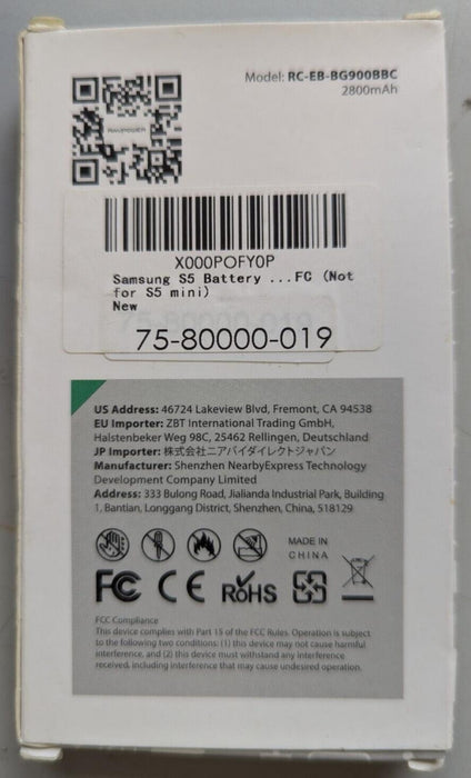 Rav Power EB-BG900BBC Battery For Samsung S5 2800mAh