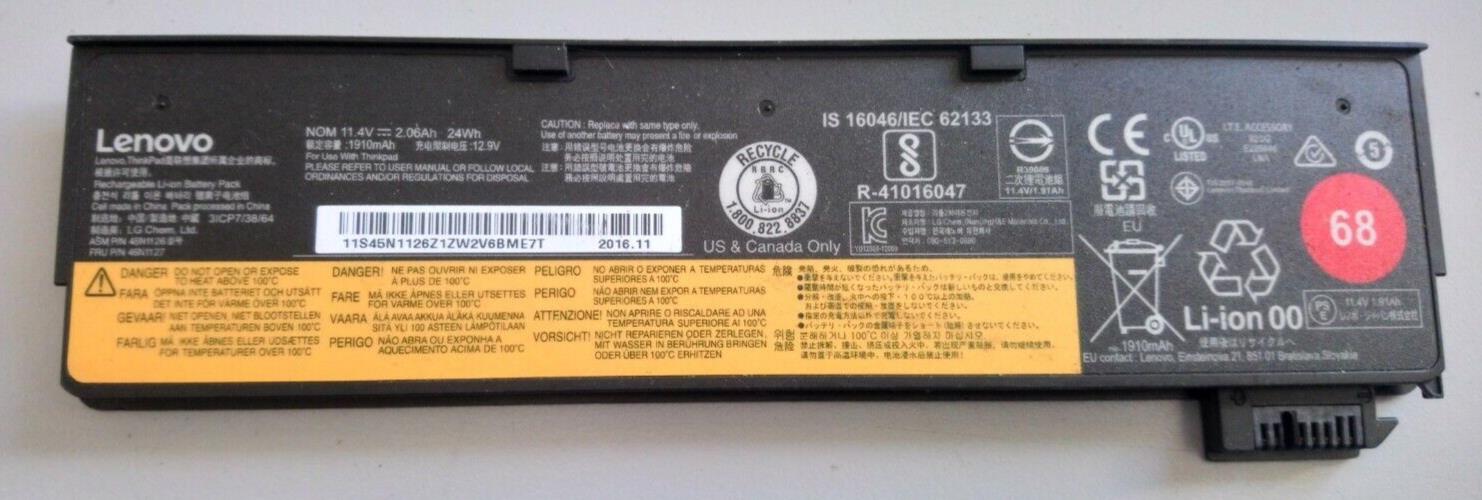 Battery 45N1126 45N1127 for Lenovo ThinkPad T440 T450 T460 X240 X250 (1910mAh)