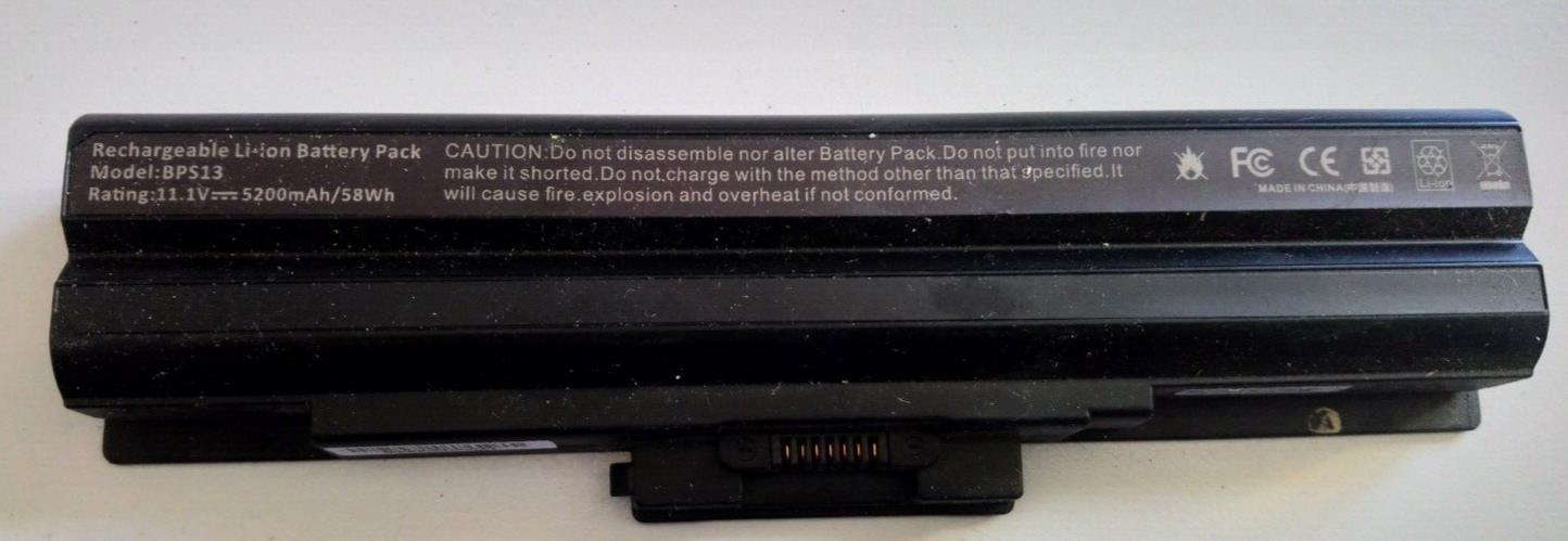 Used Battery for Sony Vaio VGP-BPS13/Q VGP-BPS13A/Q VGP-BPS13B (5200mAh)