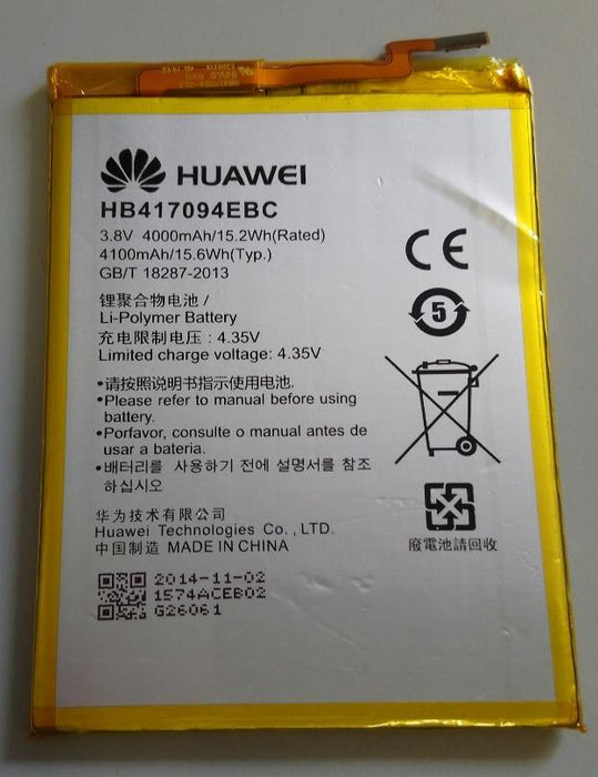 Used Huawei HB417094EBC Battery - Huawei Mate 7 - 4000mAh - Li-Polymer
