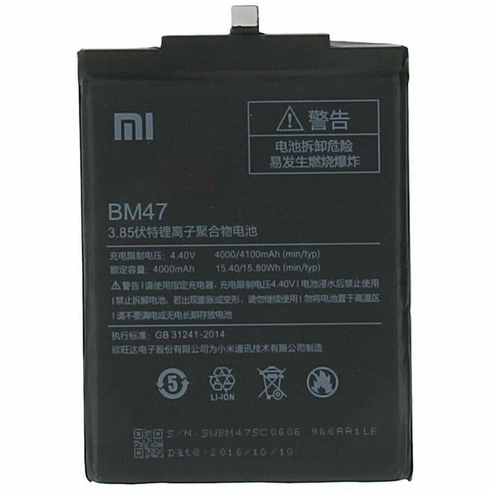 COMPATIBLE BATTERY FOR XIAOMI MI REDMI 3 3S 3X 4X PRO BM47 4100 MAH