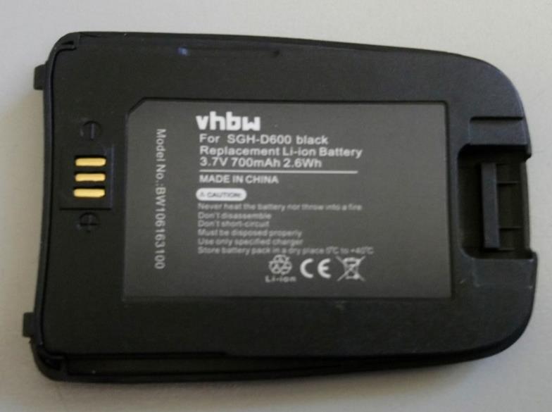 VHBW Replacement Battery for Samsung SGH-D600 BST4389BE 700mAh