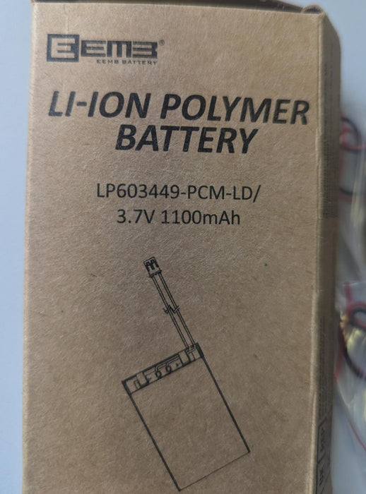 Lithium Polymer Battery 3.7V 1100mAh 603449 Lipo x4