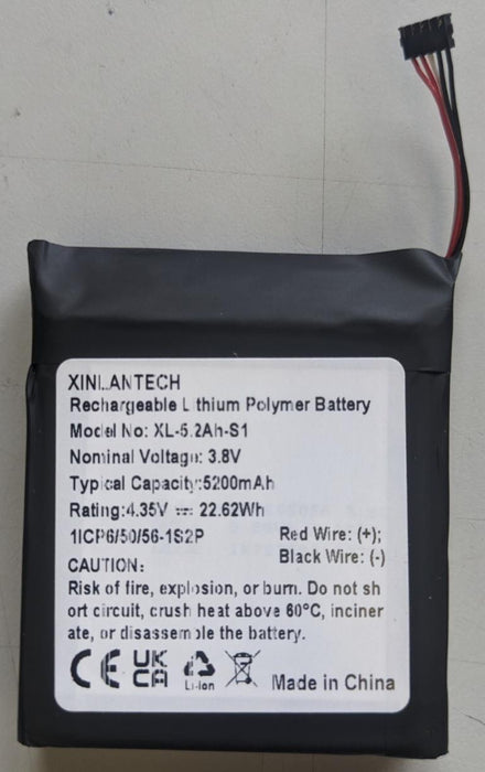 Xinlantech 5 Wire Replacement Battery for Ring (2nd Gen) 5200mAh 3.8V XL-5.2SP1