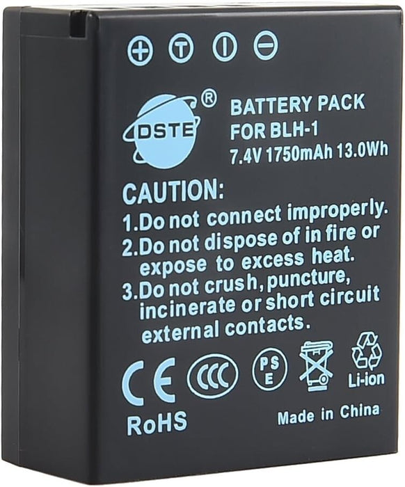 DSTE Battery Pack For BLH-1 1750mAh 13.0Wh Compatible with Olympus