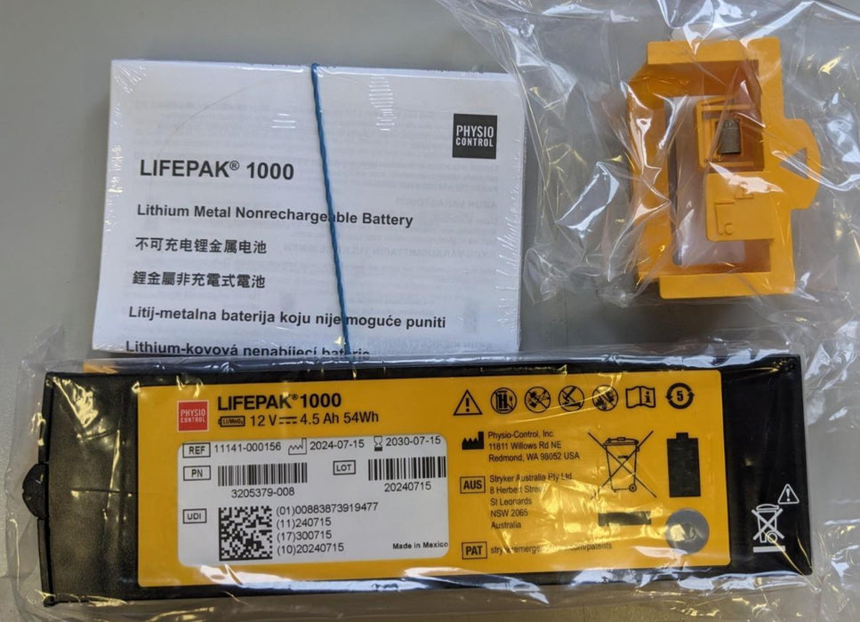 AED LIFEPAK 1000 LITHIUM BATTERY PARAMEDIC AMBULANCE FIRST AID 2030 EXPIRY
