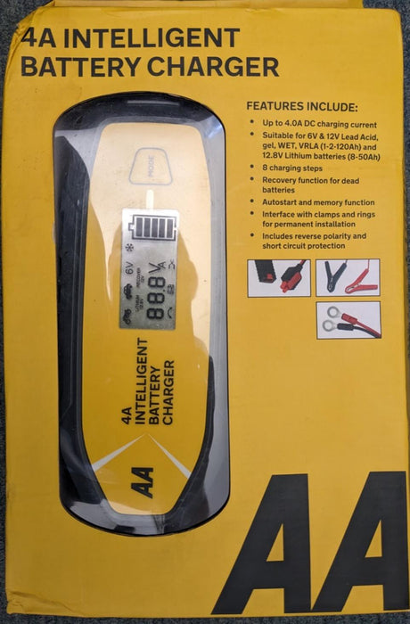 AA Smart Intelligent Battery Charger (AA0725) 12V 4A with LCD Display.