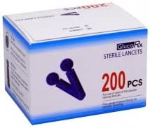 GlucoRX Lancets Sterile (Pack of 200)