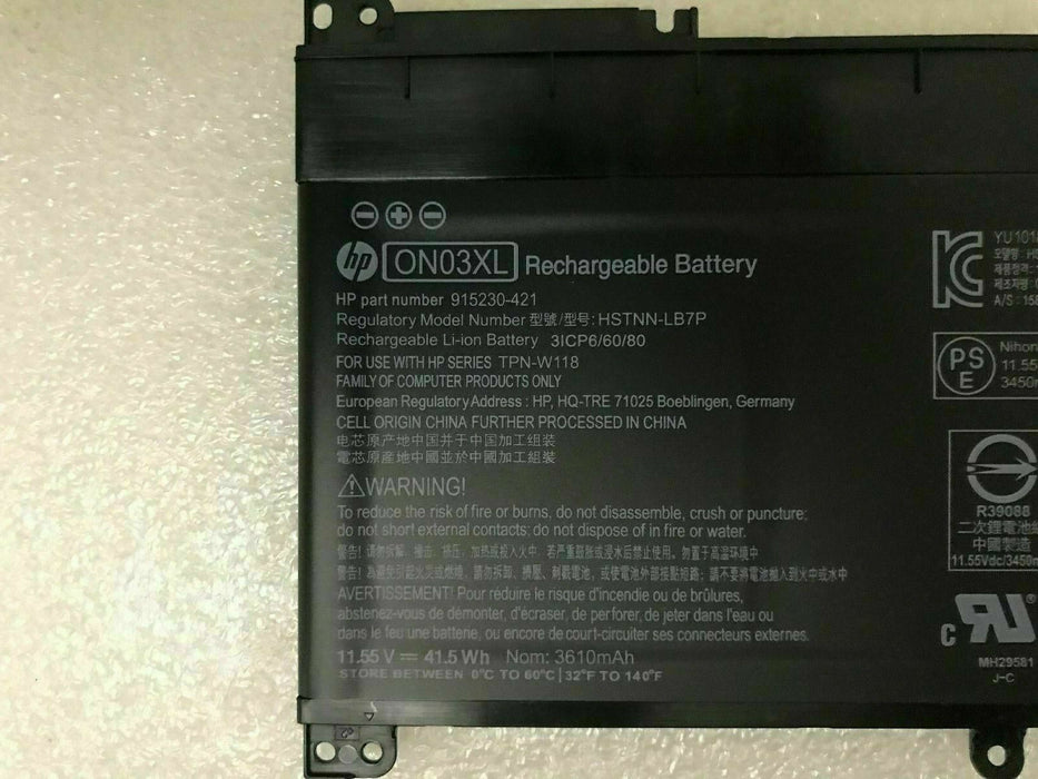 Genuine ON03XL Battery For HP Pavilion M3-U 13.3" TPN-W118 HSTNN-UB6W 915486-855