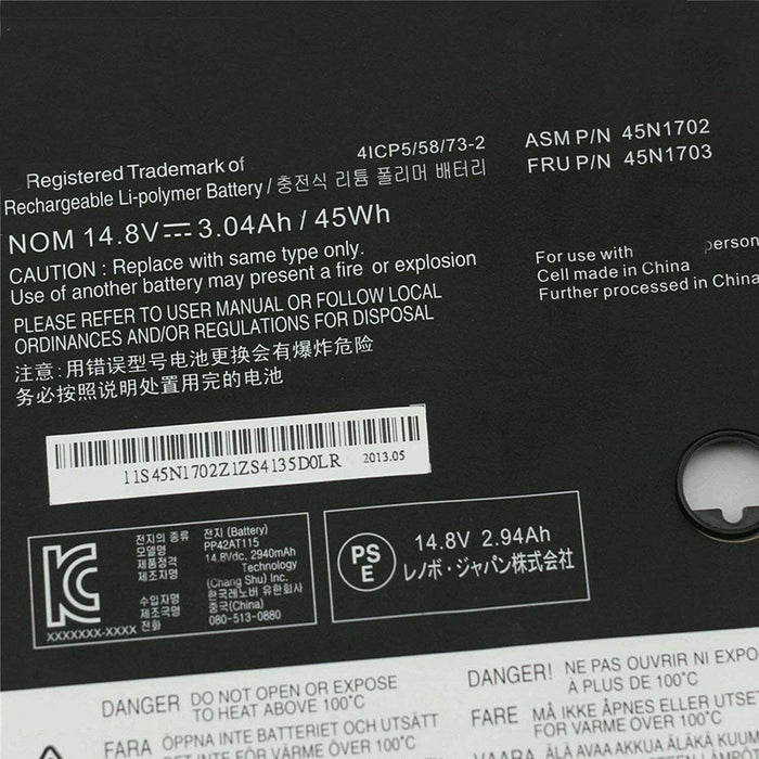 Genuine Lenovo  X1 Carbon 2nd gen  Battery 45Wh  45N1700 45N1701 45N1702 45N1703