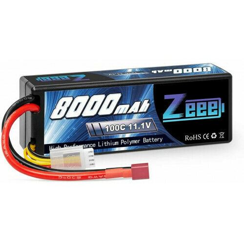 Zeee 8000mAh 11.1V 100C 3S RC Lipo Battery with Deans T Plug for 1/8 1/10 RC