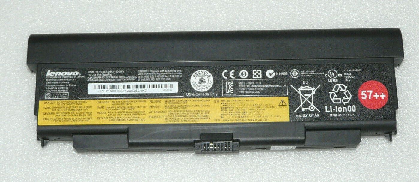 USED GENUINE LENOVO THINKPAD T440P T540P W540 100WH 11.1V 57++ BATTERY 45N1152