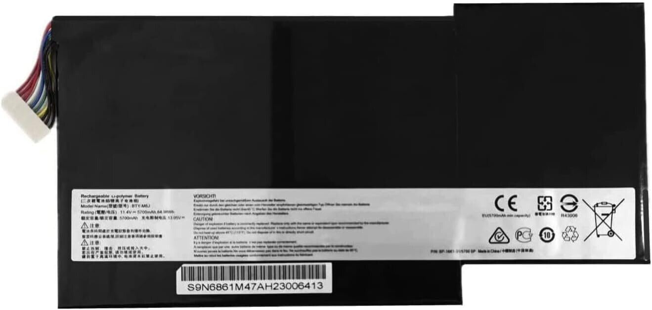 New Original 5700mAh Battery BTY-M6J For MSI GS63 GS63VR GS73VR 6RF GS43VR
