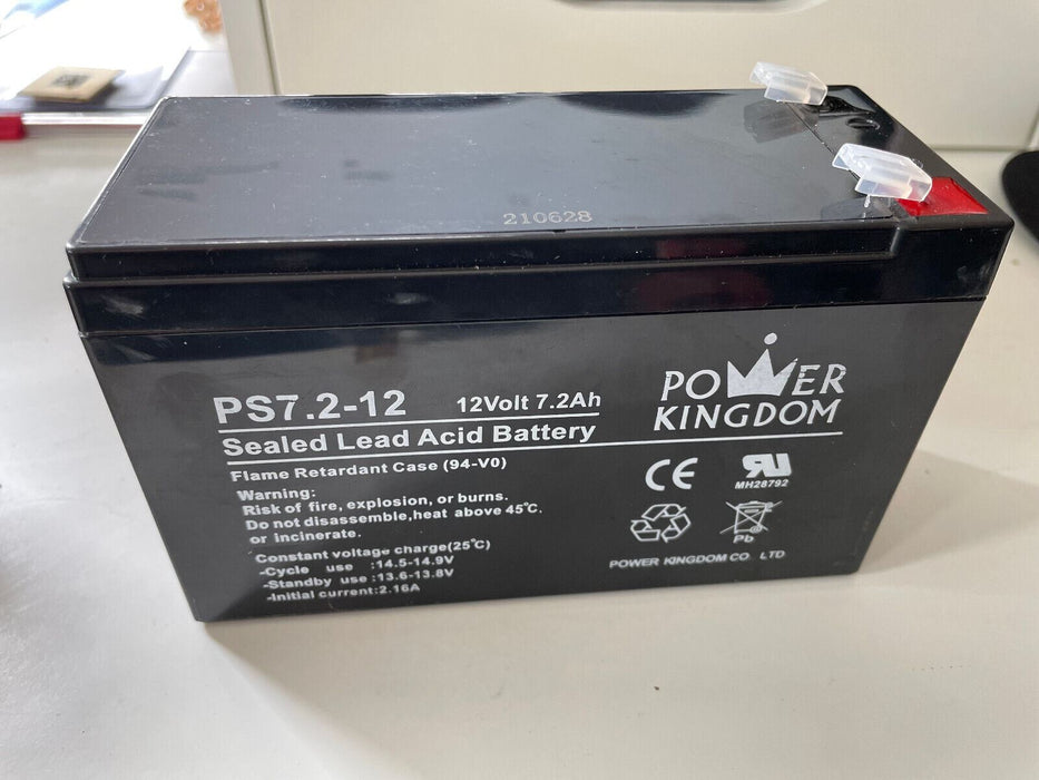 Power Kingdom 12v 7.2Ah Gel Battery New PS7.2-12