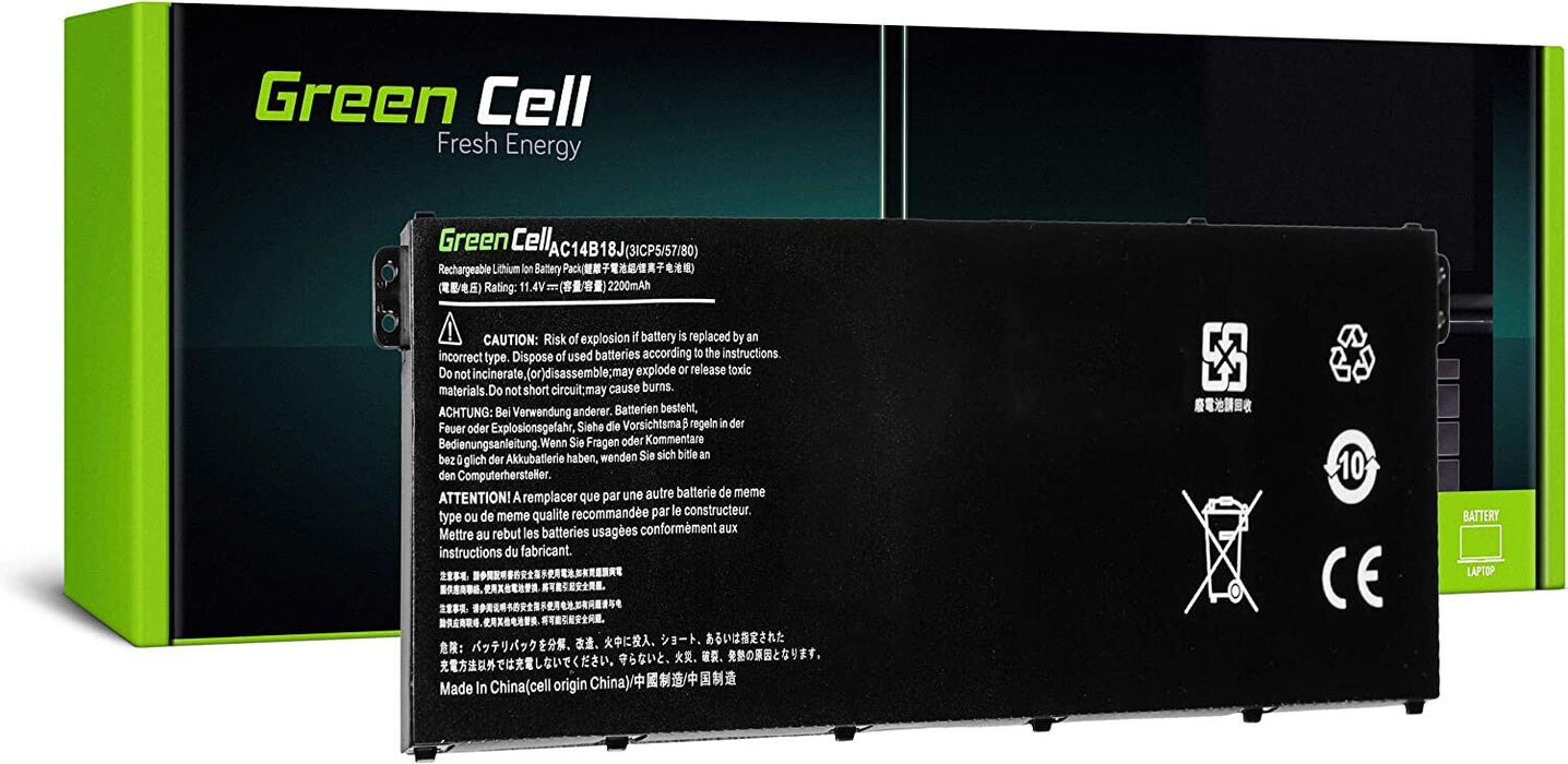 Green Cell AC14B13J AC14B13K AC14B18J AC14B18K Battery Acer 2.1ah 11.4v