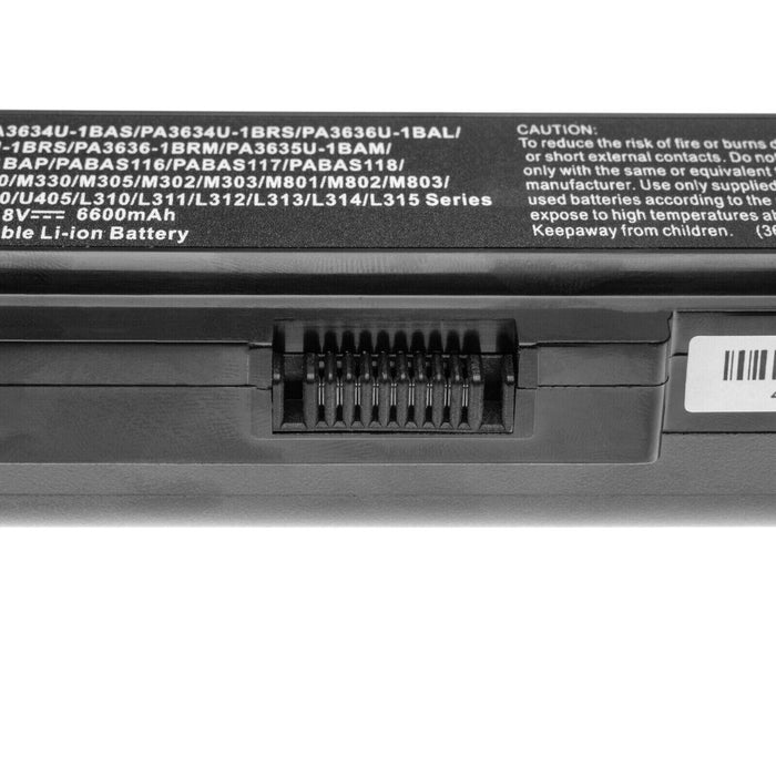 Battery replaces Toshiba PA3634U-1BAS, PA3635U-1BAM, PA3635U-1BRM 6600mAh