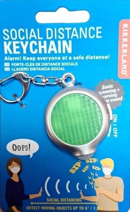 Social Distance Key Chain Personal Warning Alarm Kikkerland + Battery Pull Tab