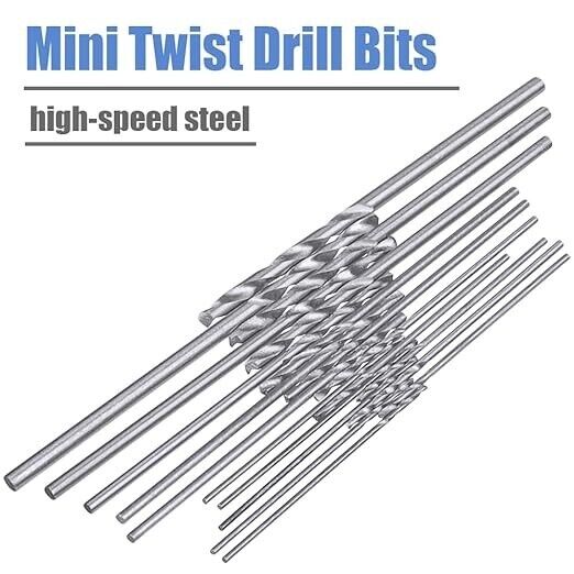 20 Pieces HSS Mini Micro Drill Bit Set, 0.3-1.6mm Shank Twist Drill Bits Precisi