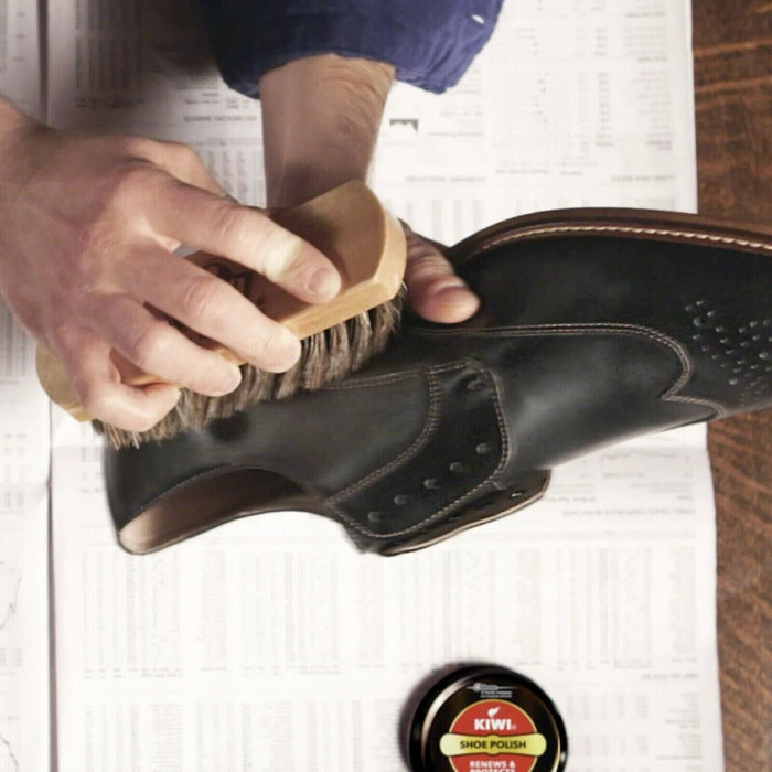 2 x Kiwi Leather Shoe Polish- Shine and Protect - Black - 50ml