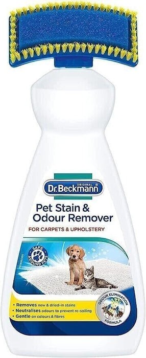 2 X Pet Odour & Stain Remover Dr Beckmann Carpet Upholstery Cleaner Brush 650ml