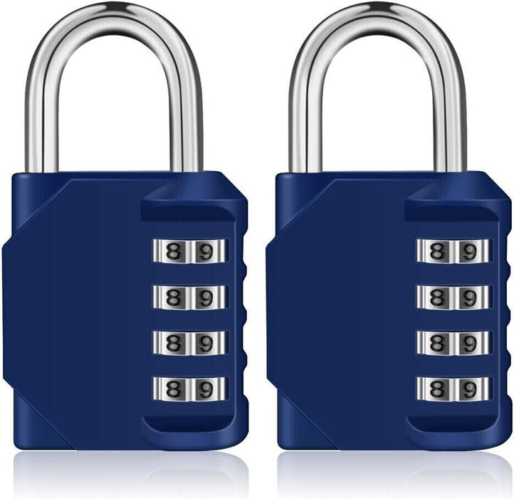 2X 4 Digit Combination Padlock Heavy Duty Outdoor Lock Gym Travel Luggage Locker